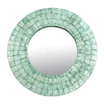 Jade Green Bottle Mosaic Mirror, wall hanging, home decor, highly aesthetic home decoration accessories, wholesale.