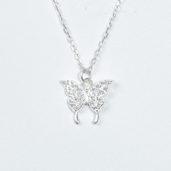 Jewelry 925 Sterling Silver Cubic Zirconia Pendant Necklaces Butterfly Shape Pendant For Woman Vietnam Manufacturer 3