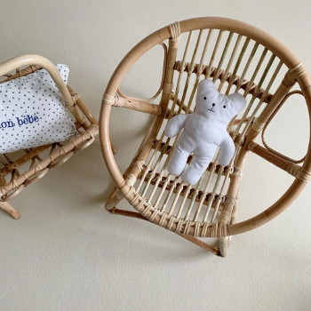 Kids Rattan Chair Mini Wicker Chair for Nursery storage cabinets, and baskets made from natural, creating a warm and safe space.