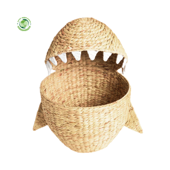 Kids' Shark Water Hyacinth Storage Basket, storage cabinets, and baskets made from natural, creating a warm and safe space.