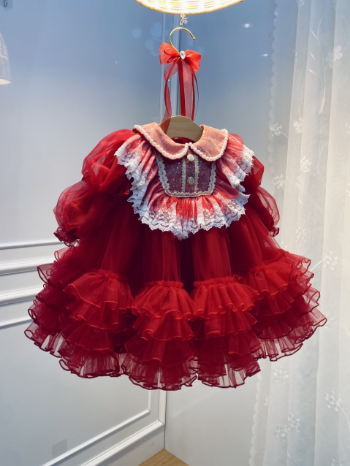 Lolita Girl's Autumn Princess Dress Children's dress Spring and One-year-old Baby Girl 3