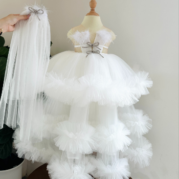 Long Dress Bridal Gown with Detachable Long Train Girl's Clothing Girls Dresses Princess High Quality Factory Price OEM ODM Service Made In Vietnam 4