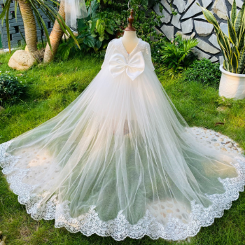 Long Dress Bridal Gown with Tail Girl's Clothing Girls Dresses Princess High Quality Factory Price OEM ODM Service Made In Vietnam 4