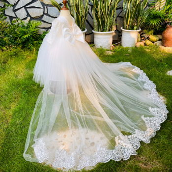 Long Dress Bridal Gown with Tail Girl's Clothing Girls Dresses Princess High Quality Factory Price OEM ODM Service Made In Vietnam 3