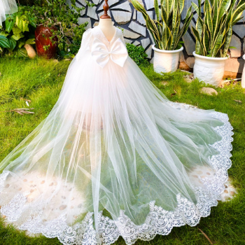 Long Dress Bridal Gown with Tail Girl's Clothing Girls Dresses Princess High Quality Factory Price OEM ODM Service Made In Vietnam 2