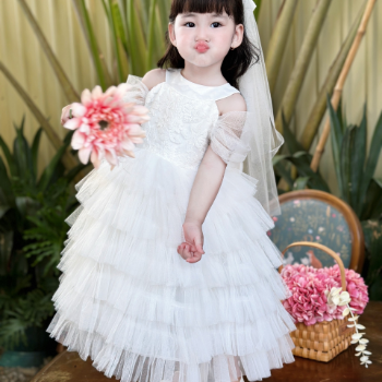 Long Dress Bridesmaid Dress with Veil Girl's Clothing Girls Dresses Princess High Quality Factory Price OEM ODM Service Made In Vietnam 2