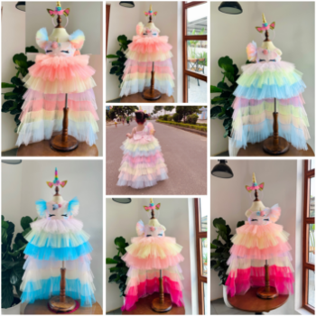 Long Dress Unicorn Dress with Long Train Girl's Clothing Girls Dresses Princess High Quality Factory Price OEM ODM Service Made In Vietnam  1