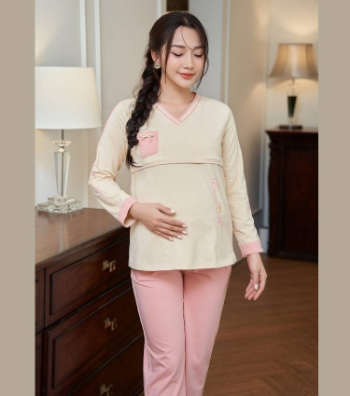 Long Sleeved Maternity & Postpartum Set Cotton B526 High Quality Anti-Shrink Minimalist Casual Wear Good Absorbency 3