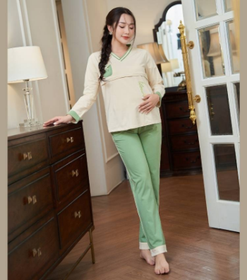 Long Sleeved Maternity & Postpartum Set Cotton B526 High Quality Anti-Shrink Minimalist Casual Wear Good Absorbency 6