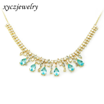 Manufacturer Wholesale Women's Fashion 24K Gold Freshwater Pearl Necklace Fine Brass Diamond Zircon Women's Pendant Chain 2