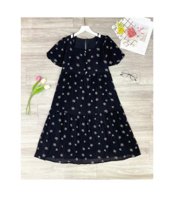 Maternity Dress Black Floral V1030 Good Price  Breathable Sweat-Absorbent Casual Wear Good Absorbency Custom Design  Bulk 2