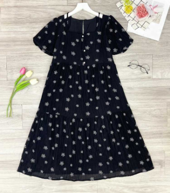 Maternity Dress Black Floral V1030 Good Price  Breathable Sweat-Absorbent Casual Wear Good Absorbency Custom Design  Bulk 8