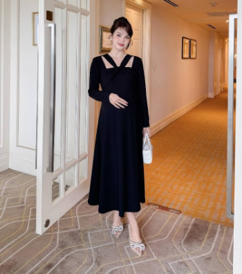 Maternity Dress Designed With Twisted Wool V922  Hot Selling  Anti-Shrink Minimalist Casual Wear Good Absorbency Custom Design 6