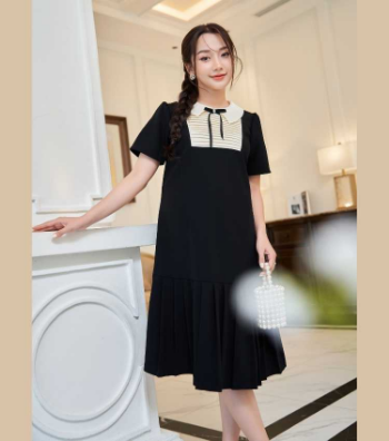 Maternity Dress For Pregnant Women Pleated Office Dress V853 Good Choice  Breathable Minimalist High Elasticity Good Absorbency 5