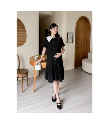 Maternity Dress V1097 High Quality Anti-Shrink Sweat-Absorbent Soft And Comfortable Fabric Good Absorbency From Vietnam 2