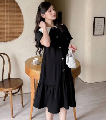 Maternity Dress V1097 High Quality Anti-Shrink Sweat-Absorbent Soft And Comfortable Fabric Good Absorbency From Vietnam 5