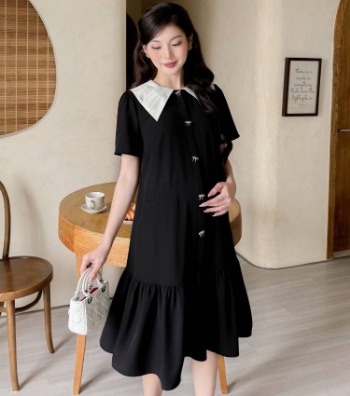 Maternity Dress V1097 High Quality Anti-Shrink Sweat-Absorbent Soft And Comfortable Fabric Good Absorbency From Vietnam 6