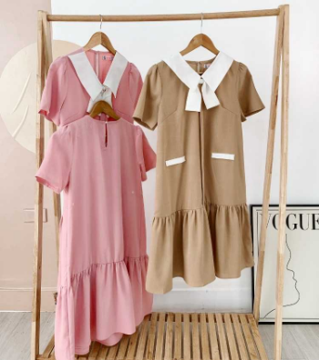 Maternity Dress With Pink Bow V641 Good Price Breathable Minimalist High Elasticity Not Discolored Custom Design OEM/ODM Service 2