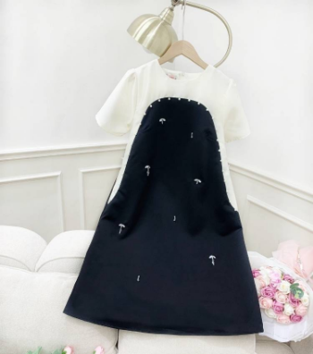 Maternity Dresses Pregnant Taffeta Dress With Embellishments V720 High Quality Anti-Shrink Minimalist Casual Wear Not Discolored 1