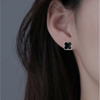 Minimalist Trendy Earrings 925 Sterling Silver Jewelry Lucky Clover CZ Fine Stud Earrings Classic Design for Gift Anniversary 4