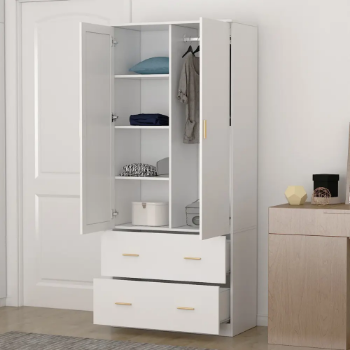 Modern High Quality Solid Wooden Wardrobe Furniture Foldable Storage & Organization for Bedrooms & Hotels Made in Vietnam