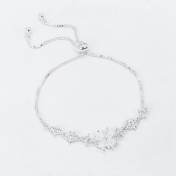 New Arrival Elegant Bracelet 925 Sterling Silver 4 Leaf Clover Cubic Zirconia Detachable Box Chain Fine Jewelry Bracelets 1