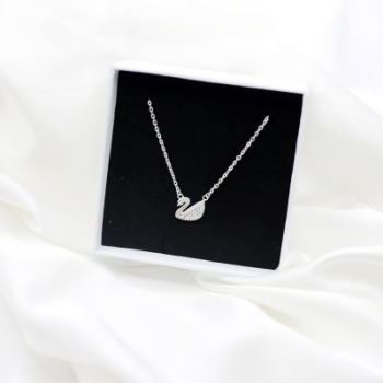 New Design 925 Sterling Silver Woman Jewelry Swan Shape Cubic Zirconia Fine Pendant Necklaces Made in Vietnam 5