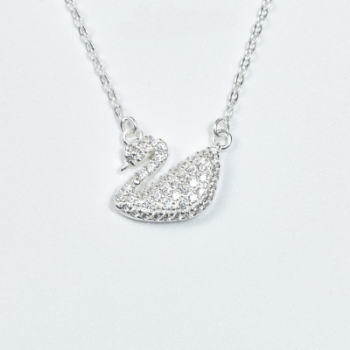 New Design 925 Sterling Silver Woman Jewelry Swan Shape Cubic Zirconia Fine Pendant Necklaces Made in Vietnam 2