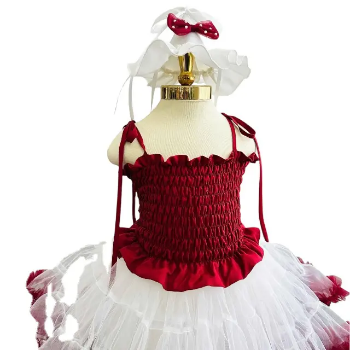 Nhung Nguyen Princess Sweet Dress High Quality Satin Lightnings Dress for Baby Girls Small MOQ Made in Vietnam for Autumn