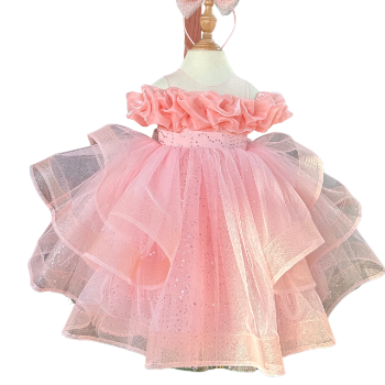 Nhung Nguyen's Comfortable Satin Denim Dress Baby Girls High Quality OEM ODM Large Size Autumn Party Style Made Viet Nam Chiffon