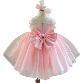 NhungNguyen High Quality Wrinkle-Free Butterfly Embellished Satin Princess Dress for Girls Soft Chiffon OEM ODM Party Children
