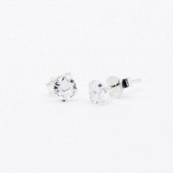 OEM ODM Service 925 Sterling Silver Fine Jewelry Geometric Cubic Zirconia Stud Earrings Tiny Earrings for Woman 2