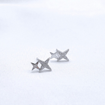 OEM ODM Service S925 Sterling Silver Fine Jewelry Star Cubic Zirconia Stud Earrings Trendy Earrings for Girl Woman 4