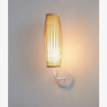 Oval Bamboo Wall Lamp, bamboo handmade, Lamps made from handmade materials, home decoration accessories, wholesale.
