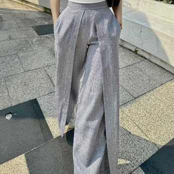 Pants For Women Good Price Fast Delivery Linen Pants Trousers Wide Leg Pants Women 100% Linen Washable Vietnam Manufacturer 6