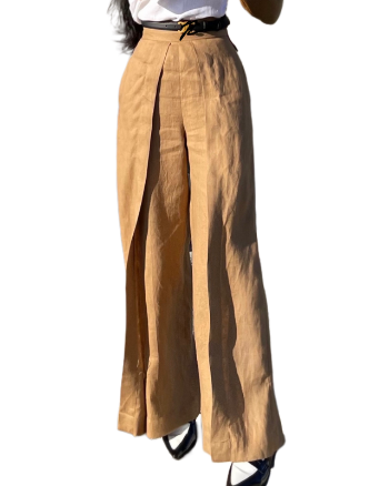 Pants For Women Good Price Fast Delivery Linen Pants Trousers Wide Leg Pants Women 100% Linen Washable Vietnam Manufacturer 1