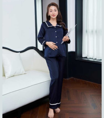 Pearl Silk Maternity & Postpartum Set With Peter Pan Collar B490 Breathable Minimalist Soft And Comfortable Fabric 5