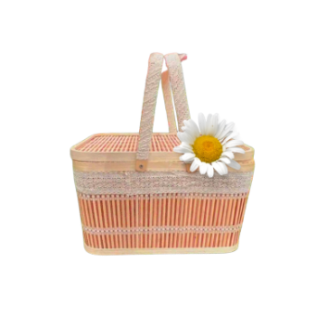 Picnic Basket Bamboo Products Decor Handicraft Hand Woven From Vietnam Bamboo Storage Basket With Lid Eco - Friendly 1