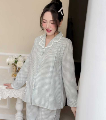 Pregnancy & Postpartum Checkered Set Good Choice Checkered Has A Vertical Zipper For Baby Breastfeed B636 Breathable Minimalist 6