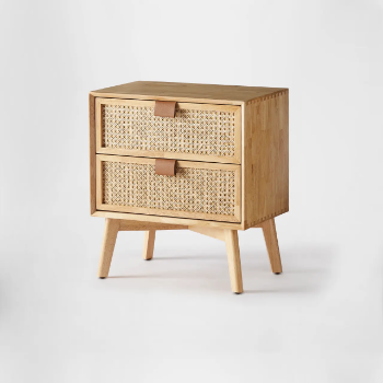 Rattan 2-Drawer Nightstand, natural material, customized size on request, environmentally friendly, durable and elegant.