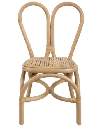 Rattan Children's Chair with water hyacinth, storage cabinets, and baskets made from natural, creating a warm and safe space.