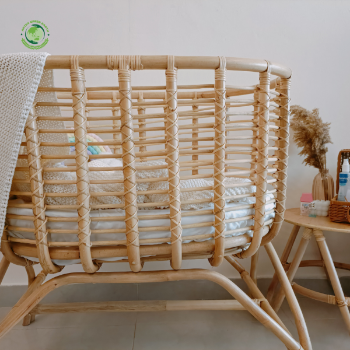 Rattan Crib baby rocking hammocks made from natural rattan, safe for health and aesthetically pleasing for the room, wholesale.