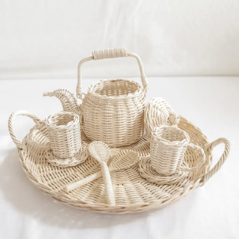 Rattan toy tea set - Tea Pot, Kid toys, kids' furniture, safe for health and aesthetically pleasing, wholesale.
