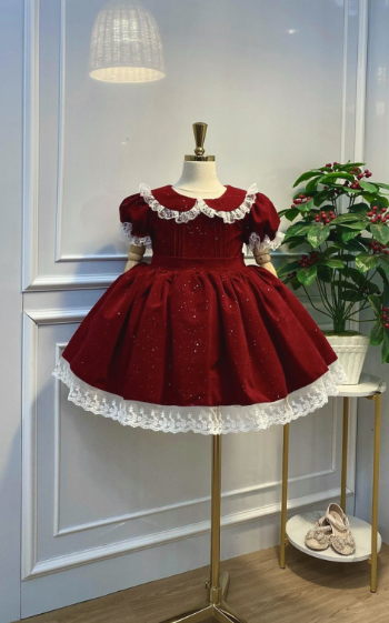 Reasonable price Beautiful color princess dress for girls Packed in plastic bag New model 4-layer princess dress made in Vietnam 3