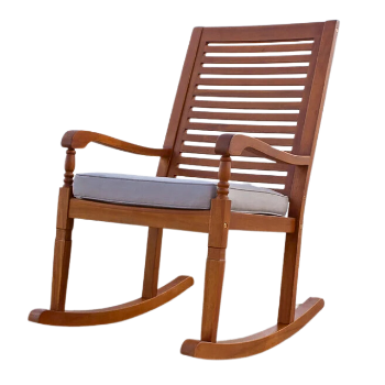 Rocking Chair Nantucket Stain With Grey Cushion Natural Wooden Furniture Rocking Chair Garden Chairs New Design Made In Vietnam 2