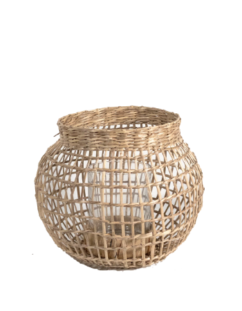 Round Seagrass Lantern for Scented Candles Seagrass Lanterns, Craft Lamps, Home Decor, Eco Friendly Home Decor, Wholesale.