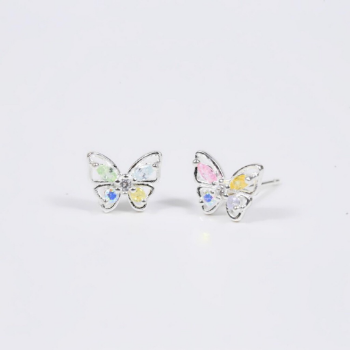 S925 Sterling Silver Fine Jewelry Butterfly Cubic Zirconia Stud Earrings Trendy Earrings for Woman OEM ODM Service 3