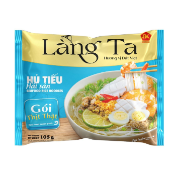 Seafood Instant Rice Noodles 105G bag with real seafood sauce from ISO HACCP Vietnam factory OEM package convenient meal 1