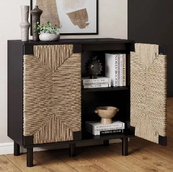 Seagrass Cabinet Storage Cabinet Elegant Wooden Drawers Custom seagrass Storage Cabinet