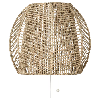 Semi-circular Seagrass Wall Lamp, Lamps made from handmade materials, home decoration accessories, wholesale.